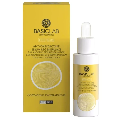 BASICLAB Antyoksydacyjne serum regenerujące 6% Ascorbyl Tetraisopalmitate `Odżywienie i wygładzenie` 30 ml