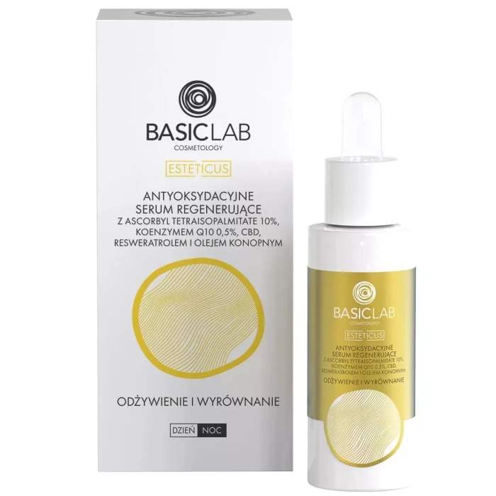 BASICLAB Antyoksydacyjne Serum Regenerujące 10% Ascorbyl Tetraisopalmitate `Odżywienie i wyrównanie`