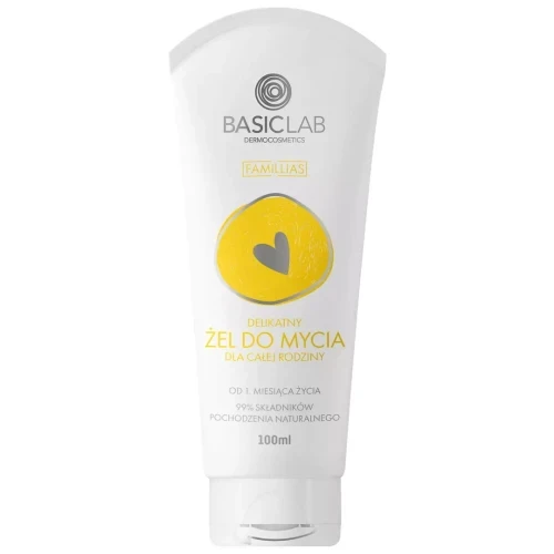 BASICLAB Delikatny żel do mycia ciała i głowy dla całej rodziny 100 ml