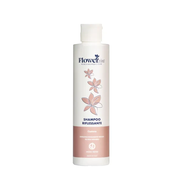FLOWERTINT Szampon koloryzujący do ciemnych włosów, ożywiający kolor, brązowy.