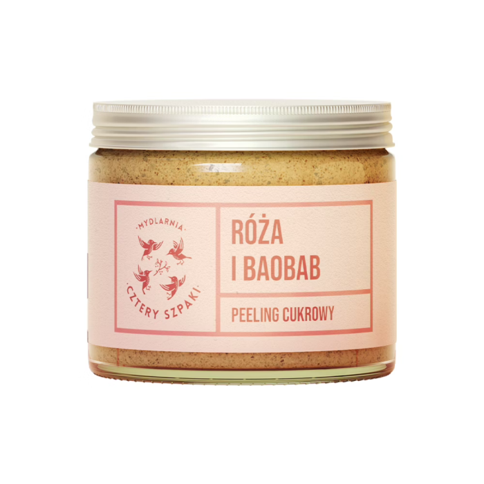 MYDLARNIA CZTERY SZPAKI Peeling do ciała róża i baobab