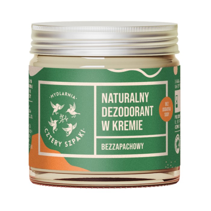 MYDLARNIA CZTERY SZPAKI Naturalny deozodorant w kremie bezzapachowy bez dodatku sody 60 ml