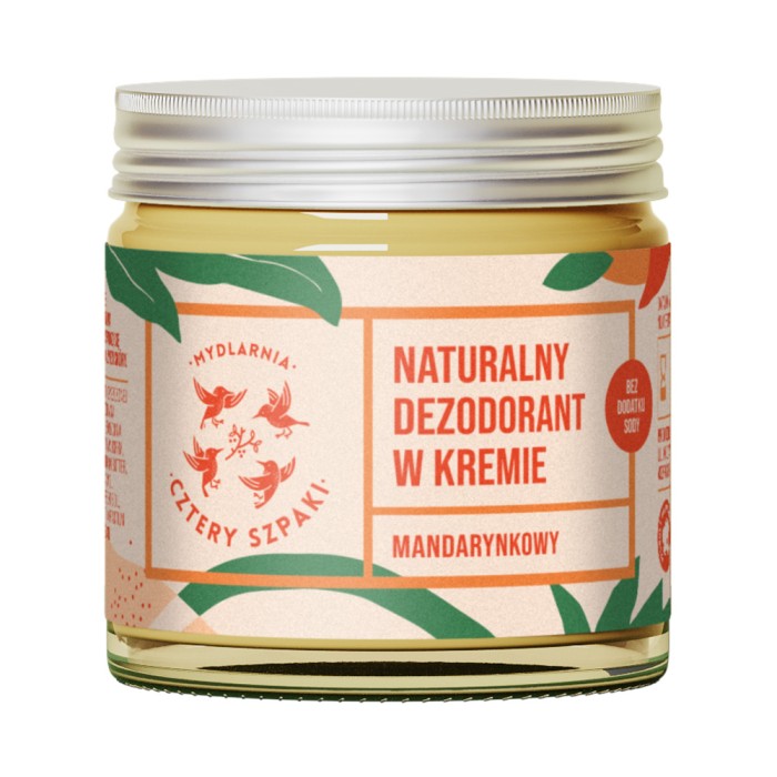 MYDLARNIA CZTERY SZPAKI Naturalny dezodorant w kremie mandarynkowy bez dodatku sody 60 ml