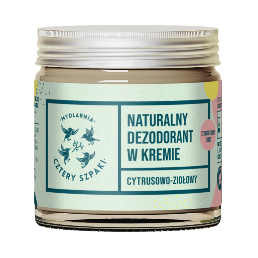 MYDLARNIA CZTERY SZPAKI Naturalny dezodorant w kremie cytrusowo-ziołowy z dodatkiem sody 60 ml