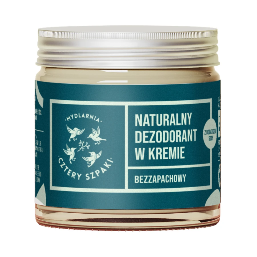 MYDLARNIA CZTERY SZPAKI Naturalny dezodorant w kremie bezzapachowy z dodatkiem sody 60 ml