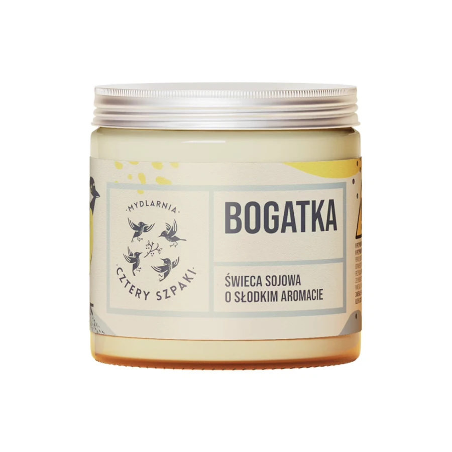 MYDLARNIA CZTERY SZPAKI Bogatka - naturalna świeca sojowa, kwiatowa 100g
