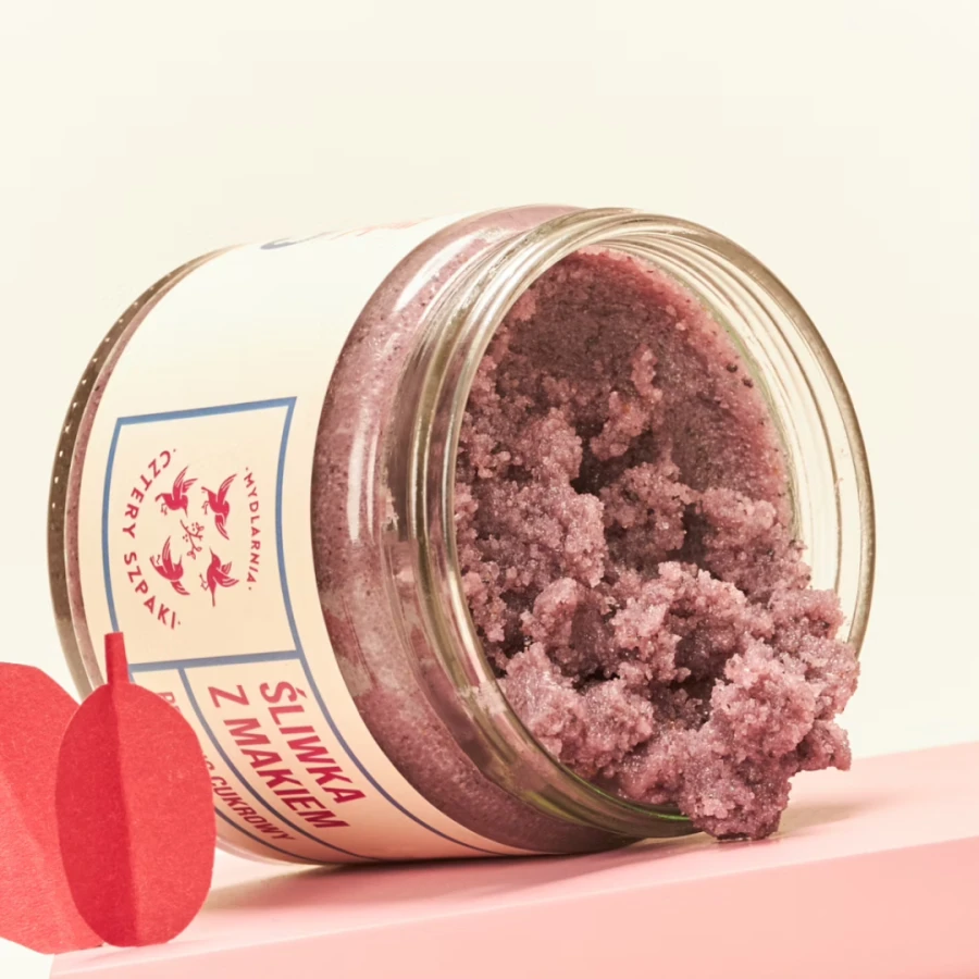 MYDLARNIA CZTERY SZPAKI Śliwka z Makiem - peeling cukrowy