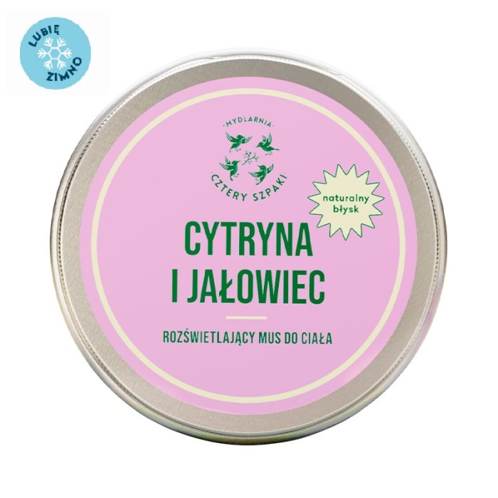 MYDLARNIA CZTERY SZPAKI Cytryna i Jałowiec rozświetlający mus do ciała 150ml
