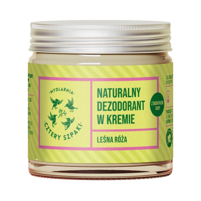 MYDLARNIA CZTERY SZPAKI Naturalny dezodorant w kremie Leśna Róża z dodatkiem sody 60 ml