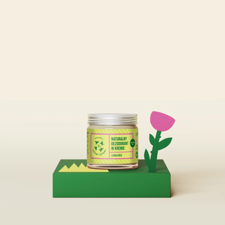MYDLARNIA CZTERY SZPAKI Naturalny dezodorant w kremie Leśna Róża z dodatkiem sody 60 ml