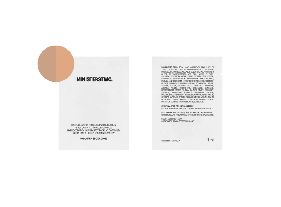 PRÓBKA MINISTERSTWO Nawilżający podkład do twarzy 50 Pumpkin Spice Cookie 1 ml