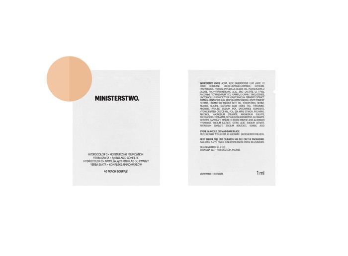 PRÓBKA MINISTERSTWO Nawilżający podkład do twarzy 40 Peach Souffle 1 ml