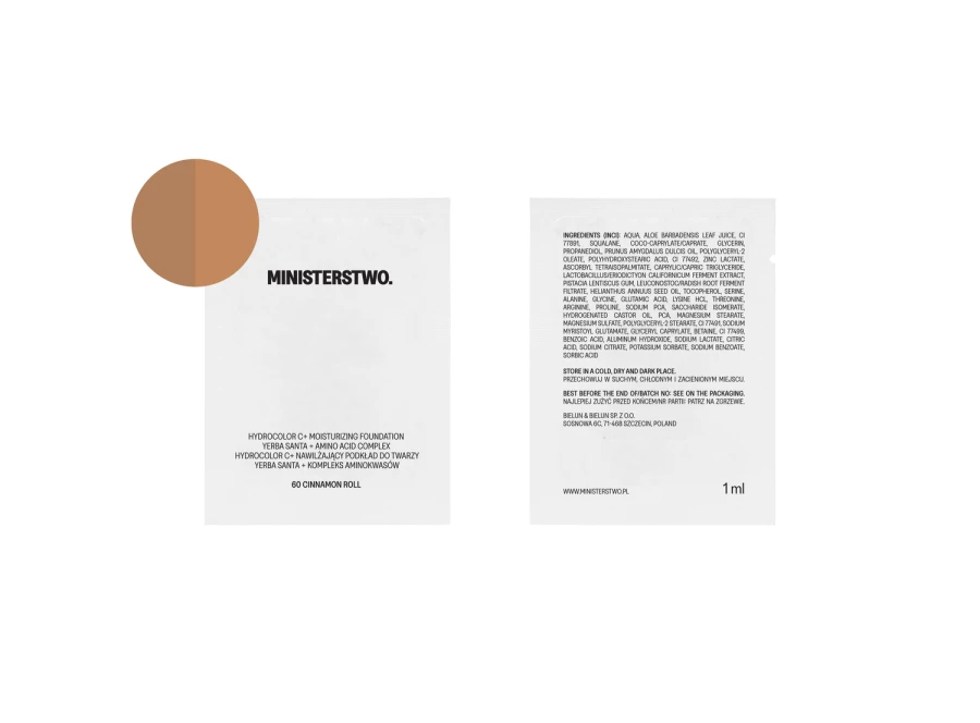 PRÓBKA MINISTERSTWO Nawilżający podkład do twarzy 60 Cinnamon Roll 1 ml