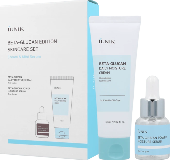 iUNIK Beta Glucan Edition Skincare Set Nawilżająco-kojący zestaw krem + serum