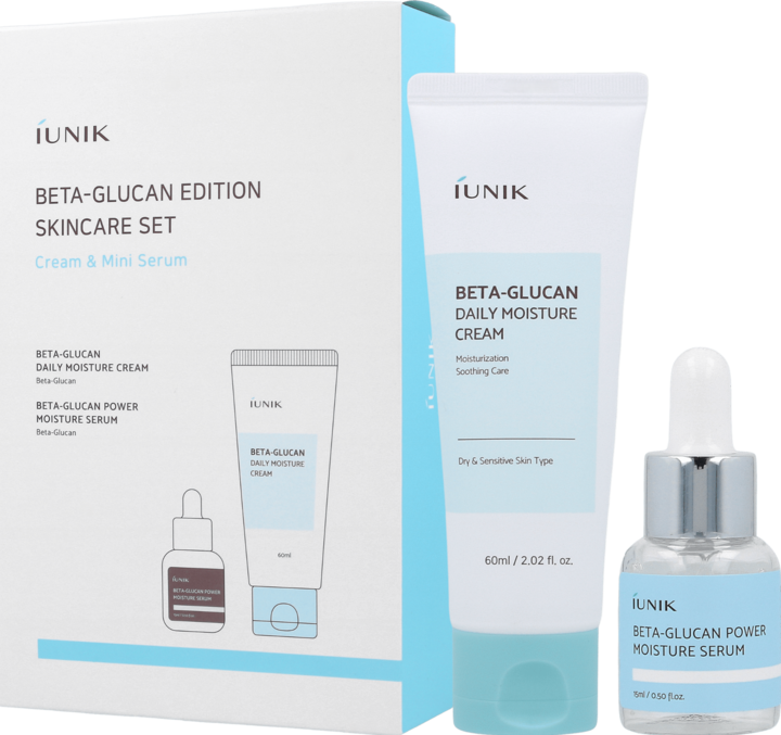 iUNIK Beta Glucan Edition Skincare Set Nawilżająco-kojący zestaw krem + serum