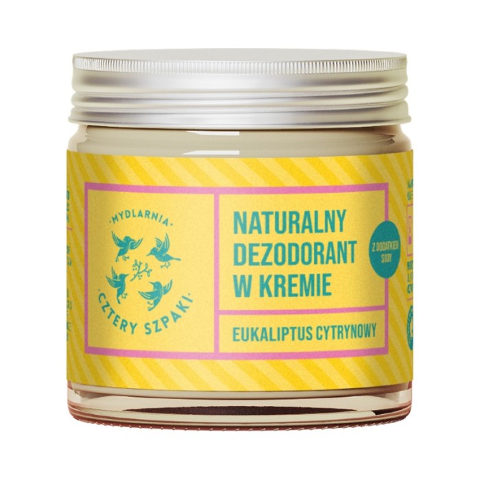 MYDLARNIA CZTERY SZPAKI Naturalny dezodorant w kremie Eukaliptus Cytrynowy z dodatkiem sody 60 ml