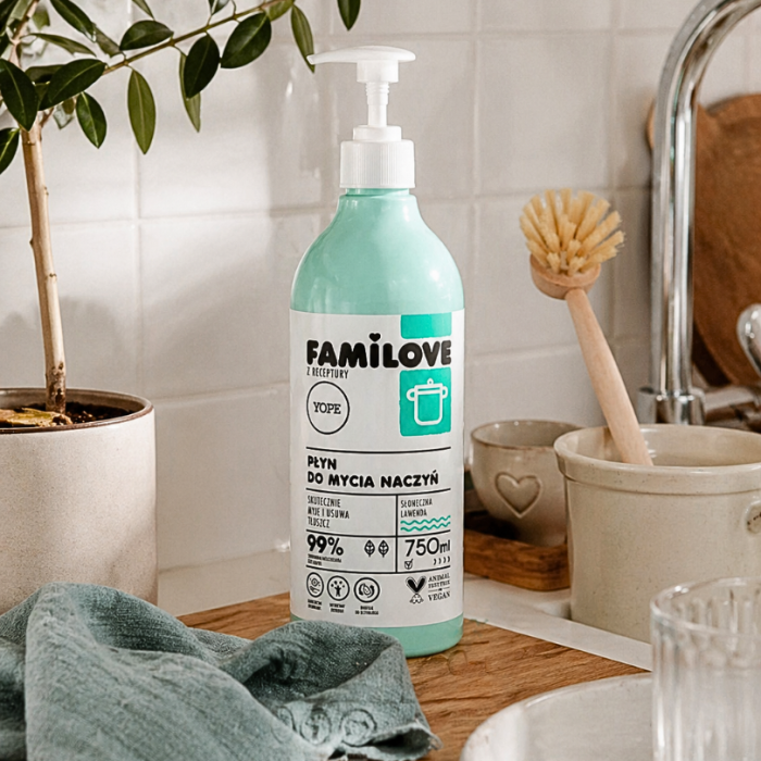 YOPE FAMILOVE Płyn do mycia naczyń Słoneczna lawenda 750 ml