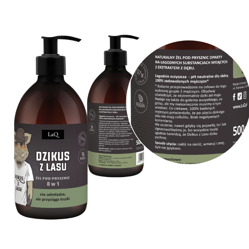 LAQ Żel pod prysznic dla mężczyzn 8w1 Dzikus z lasu 500 ml