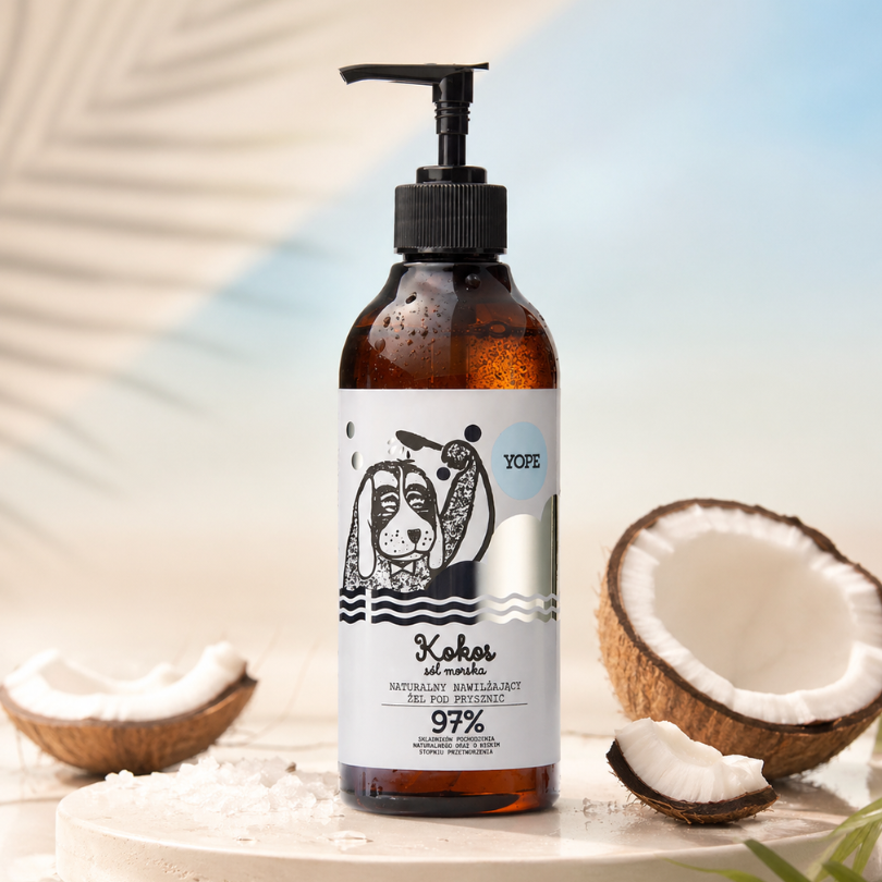 YOPE Naturalny żel pod prysznic Kokos i sól morska 400 ml