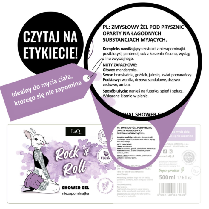 LAQ Żel pod prysznic NIEZAPOMINAJKA 500 ml