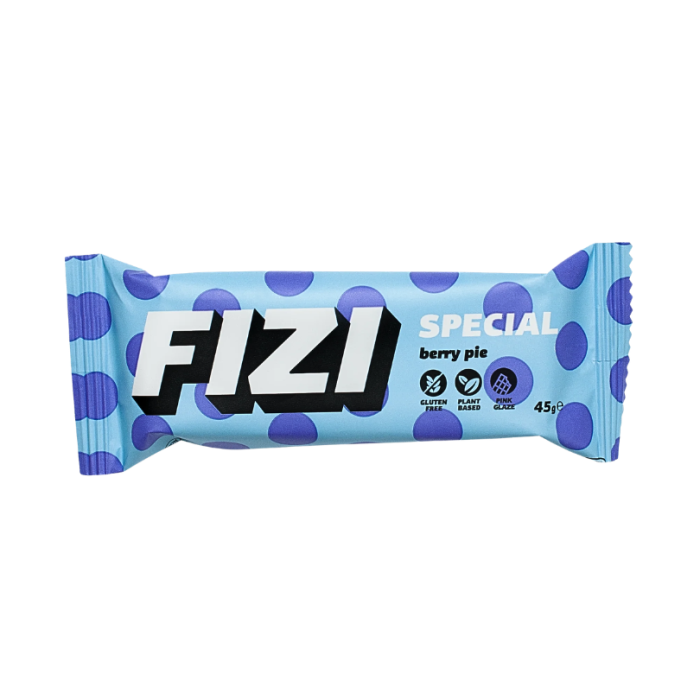 FIZI Baton w różowej polewie z białej czekolady “berry pie" 45 g