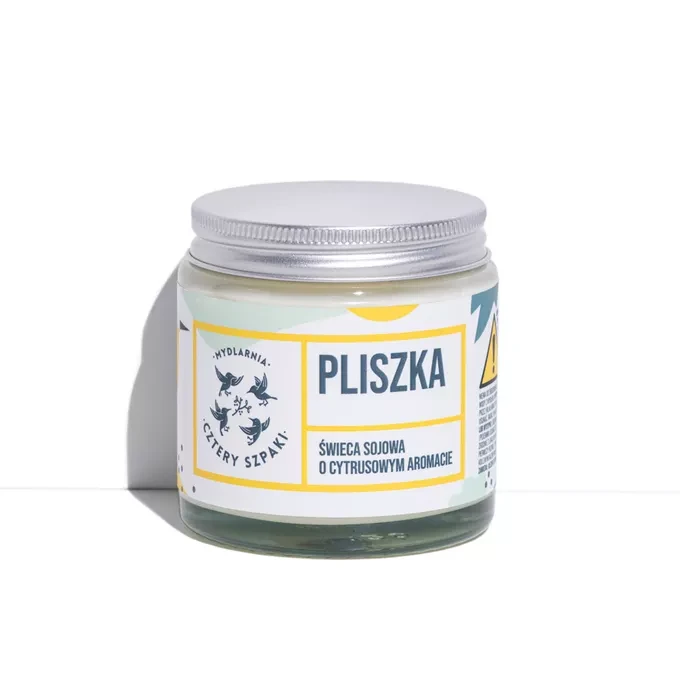 MYDLARNIA CZTERY SZPAKI Pliszka - naturalna świeca sojowa, cytrynowa 100g