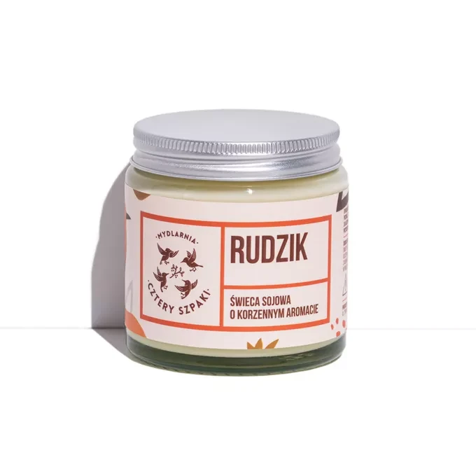 MYDLARNIA CZTERY SZPAKI Rudzik - naturalna świeca sojowa, korzenna 100g