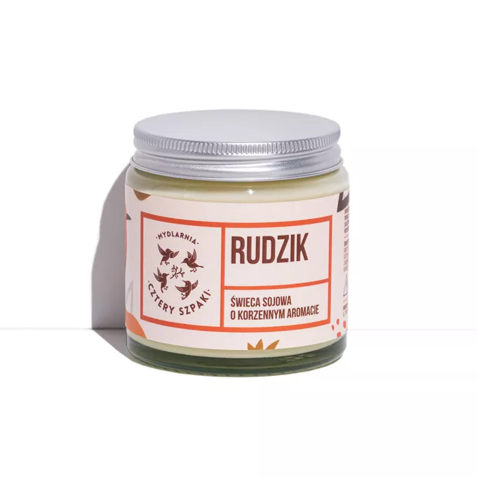 MYDLARNIA CZTERY SZPAKI Rudzik - naturalna świeca sojowa, korzenna 100g