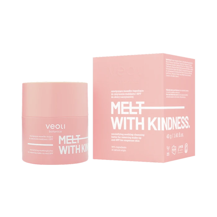 VEOLI BOTANICA MELT WITH KINDNESS Emulgujące masełko łagodzące do zmywania makijażu i SPF do skóry naczyniowej 40 g