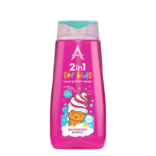 ASTONISH 2in1 Hair &amp; Body For Kids żel pod prysznic i szampon 2w1 Raspberry 400 ml
