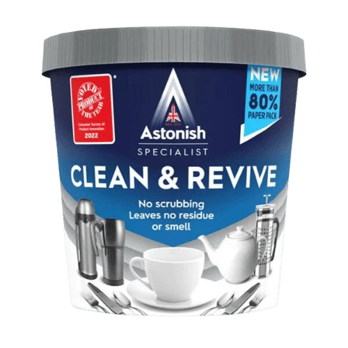 ASTONISH Clean &amp; Revive Profesjonalny proszek do czyszczenia trudnych osadów z naczyń, czajnika, termosu