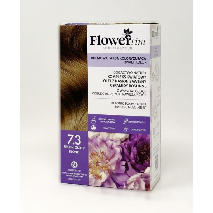 FLOWERTINT Farba do włosów 7.3 Średni złoty blond