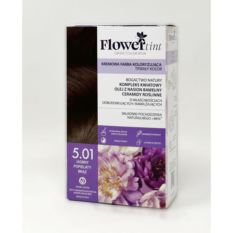 FLOWERTINT Farba do włosów 5.01 Jasny popielaty brąz