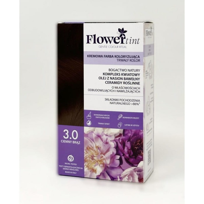 FLOWERTINT Farba do włosów 3.0 Ciemny brąz