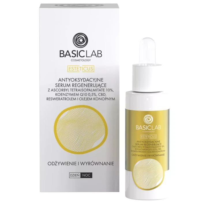 BASICLAB Antyoksydacyjne Serum Regenerujące 10% Ascorbyl Tetraisopalmitate `Odżywienie i wyrównanie`