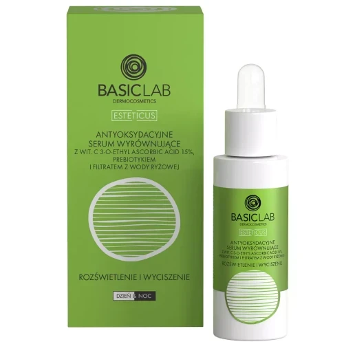 BASICLAB Antyoksydacyjne serum wyrównujące z wit. C 15% `Rozświetlenie i wyciszenie` 30 ml