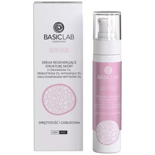 BASICLAB Serum regenerujące strukturę skóry z ceramidami 1% i kompleksem peptydów 5% 50 ml