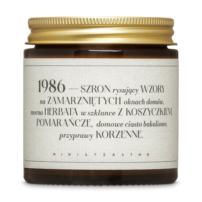 MINISTERSTWO Świeca 1986 o zapachu korzenno-cytrusowym 120 ml
