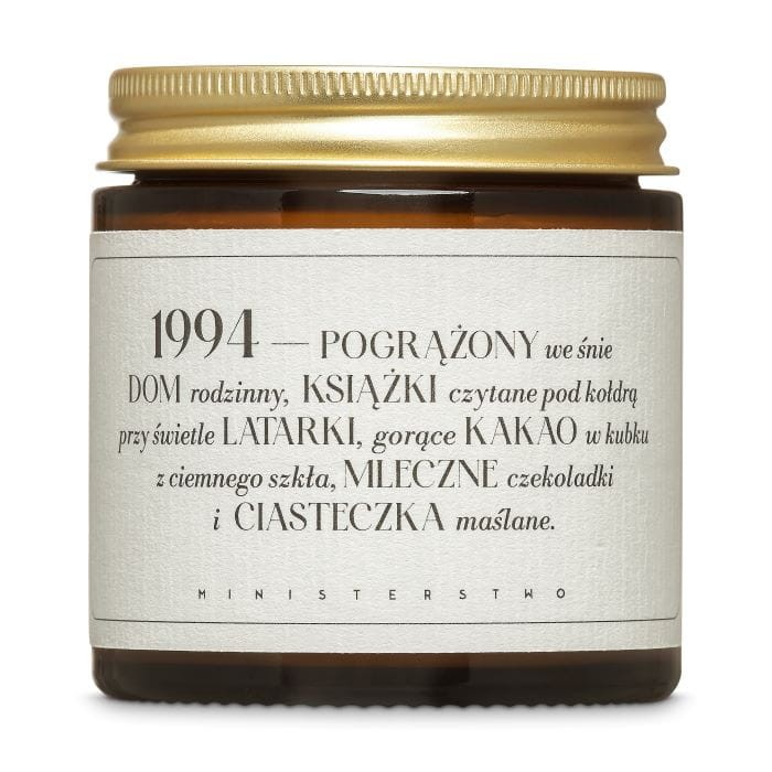 MINISTERSTWO Świeca 1994 o zapachu czekoladowo-ciasteczkowym 120 ml