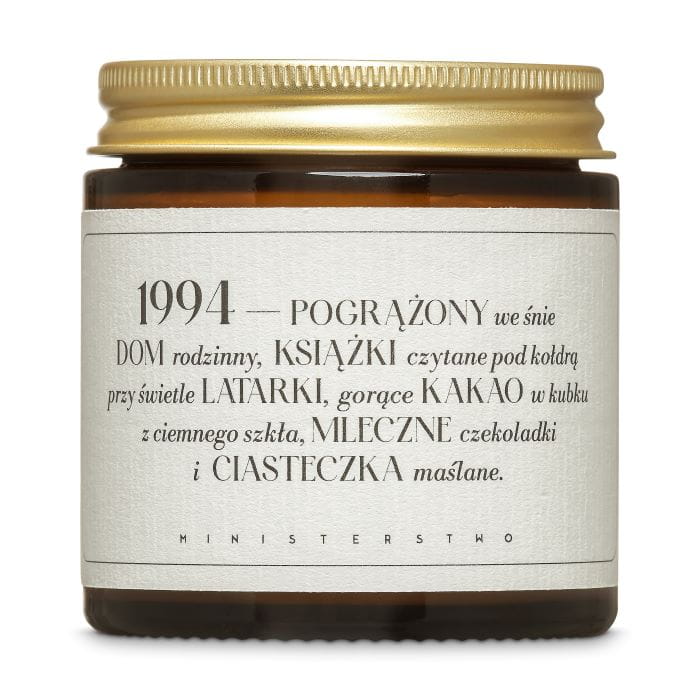 MINISTERSTWO Świeca 1994 o zapachu czekoladowo-ciasteczkowym 120 ml