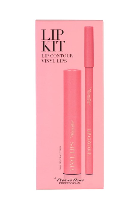 PIERRE RENE Zestaw do makijażu ust LIP KIT NR 01 LIP CORAL FUSION