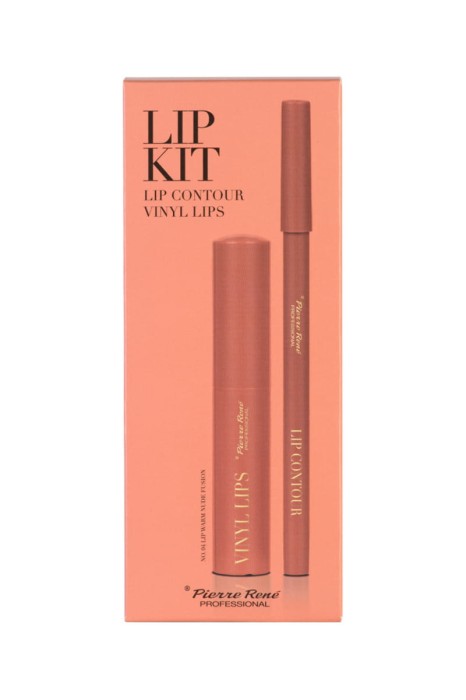PIERRE RENE Zestaw do makijażu ust LIP KIT NR 04 LIP WARM NUDE FUSION
