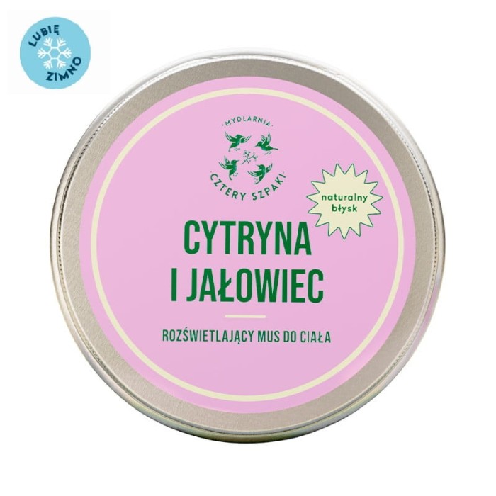 MYDLARNIA CZTERY SZPAKI Cytryna i Jałowiec rozświetlający mus do ciała 150ml