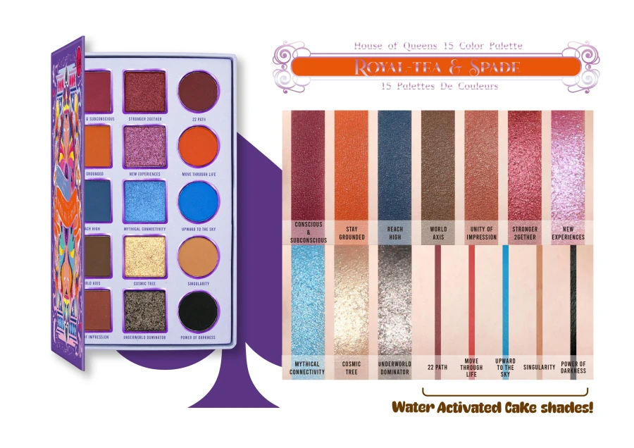 J.CAT BEAUTY House of Queens 15 Color Palette Royal-Tea &amp; Spade