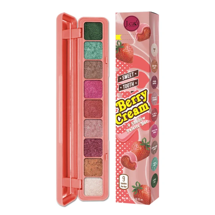J.CAT BEAUTY Sweet Tooth 9 Shadow Palette Bar Berry Cream