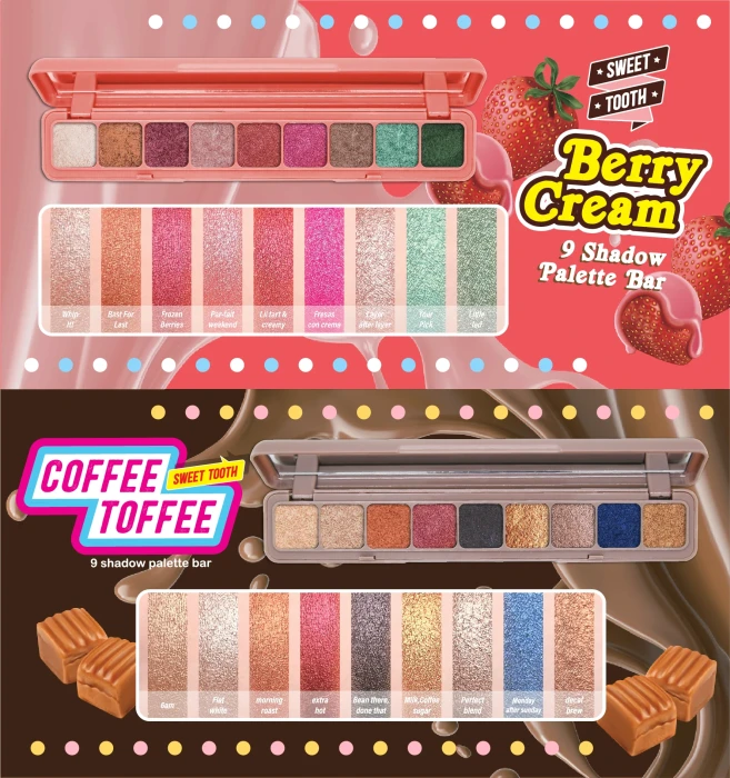 J.CAT BEAUTY Sweet Tooth 9 Shadow Palette Bar Coffee Toffee