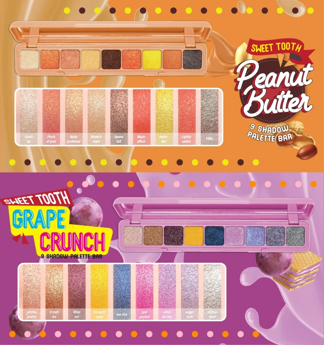 J.CAT BEAUTY Sweet Tooth 9 Shadow Palette Bar Peanut Butter