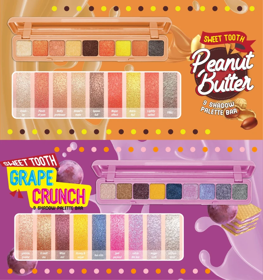 J.CAT BEAUTY Sweet Tooth 9 Shadow Palette Bar Grape Crunch