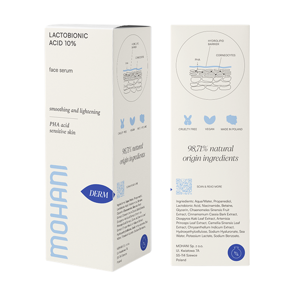 MOHANI Wygładzająco rozjaśniające serum z kwasem laktobionowym 10%