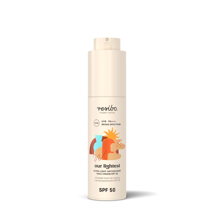 RESIBO Our Lightest Ultralekki krem do twarzy z antyoksydantami SPF 50 50ml